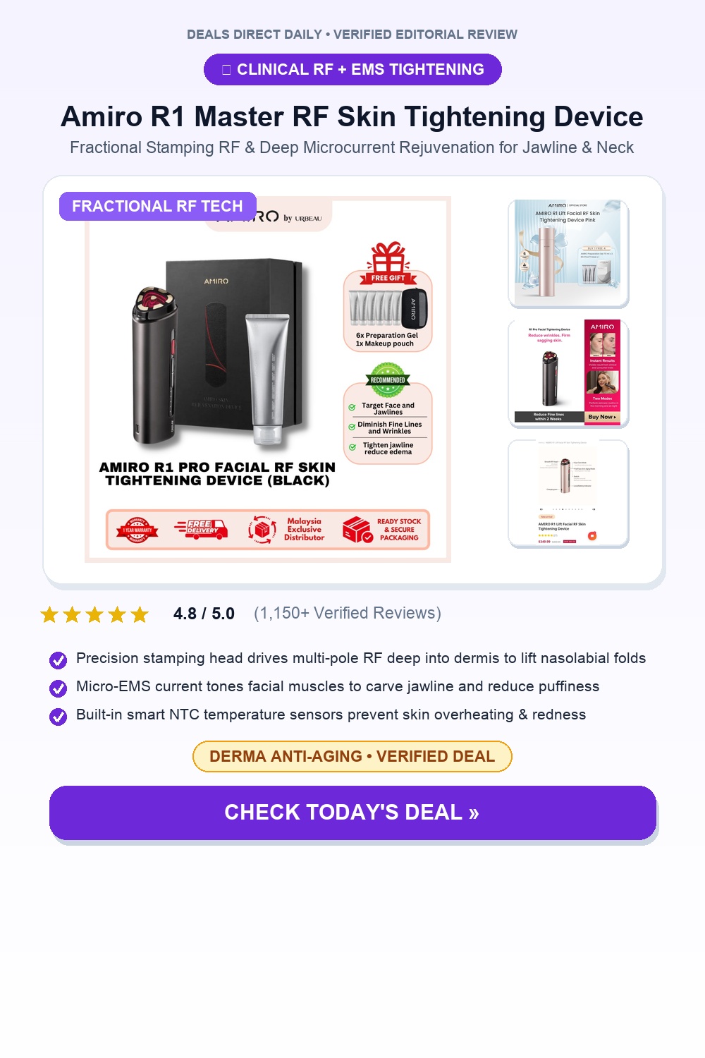 Amiro R1 Master RF Skin Tightening Anti-Wrinkle Pinterest Pin Creative