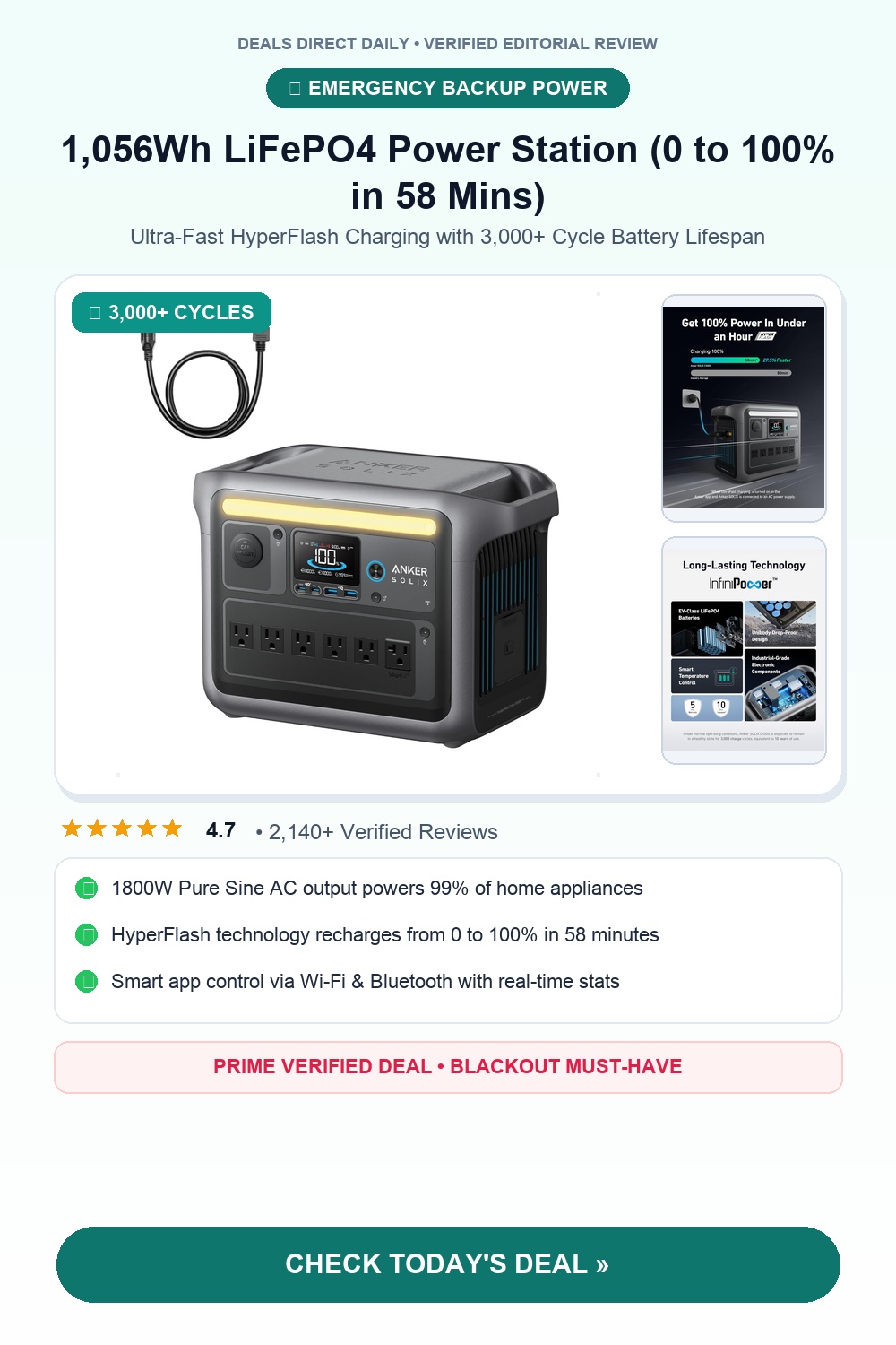 Anker SOLIX C1000 Portable Power Station Pinterest Pin Creative
