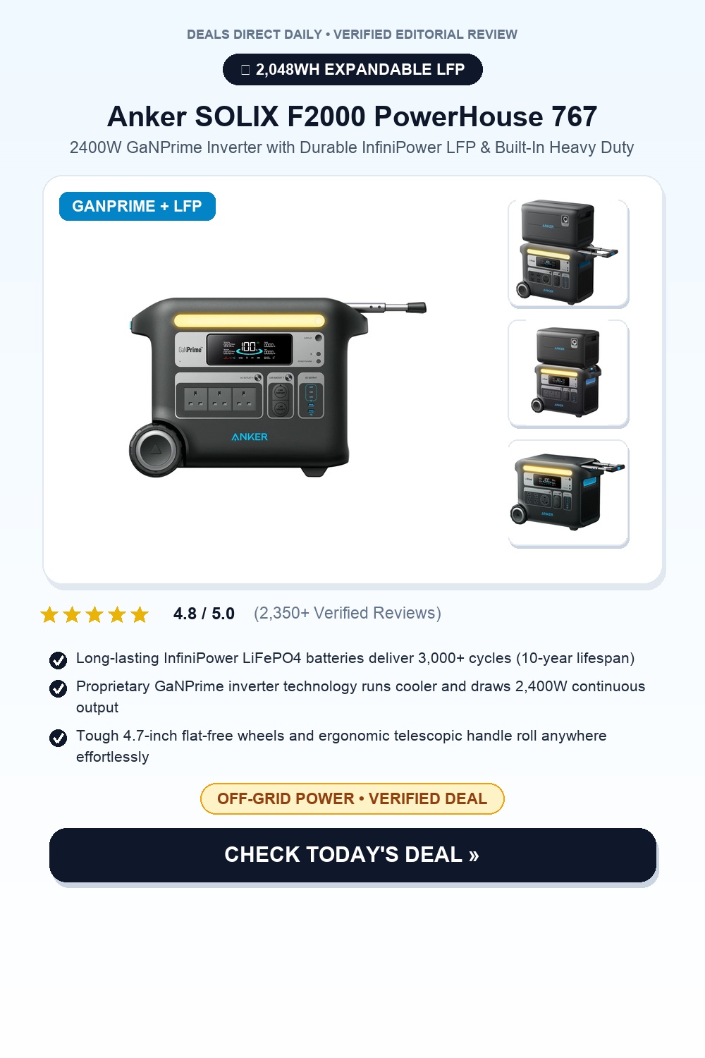 Anker SOLIX F2000 PowerHouse 767 2048Wh Station Pinterest Pin Creative