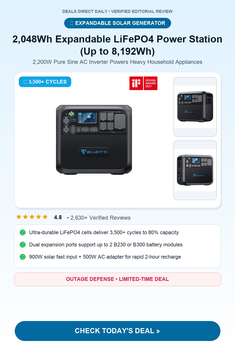 Bluetti AC200MAX Expandable Power Station 2048Wh Pinterest Pin Creative