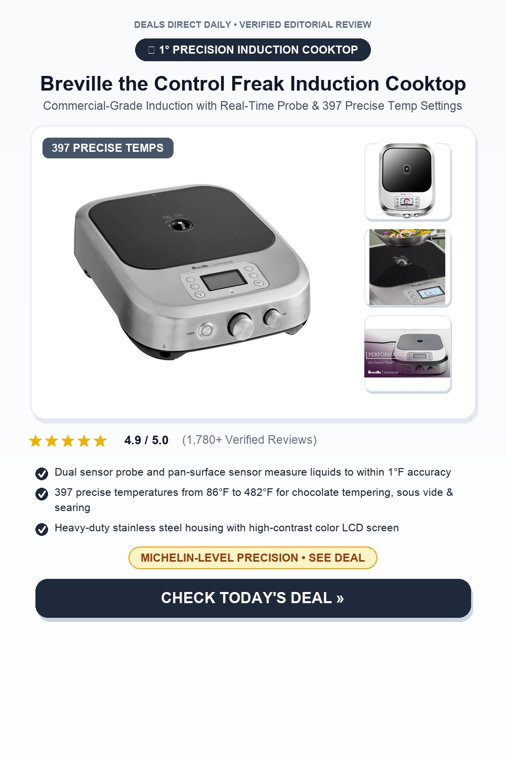 Breville the Control Freak Commercial Induction Cooktop Pinterest Pin Creative