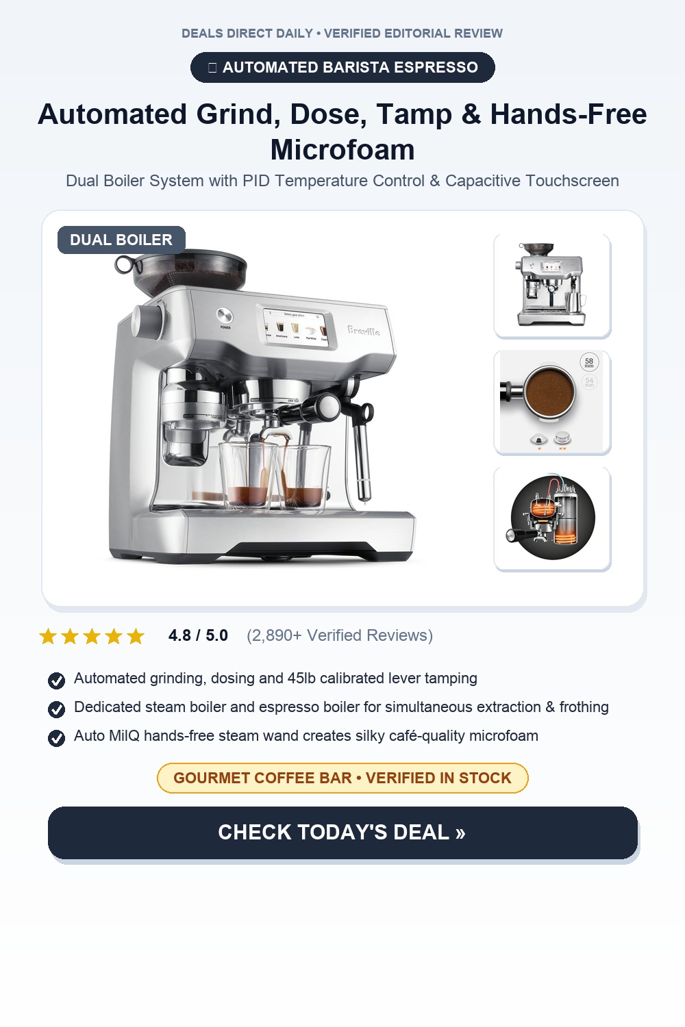 Breville the Oracle Touch Fully Automatic Espresso Pinterest Pin Creative