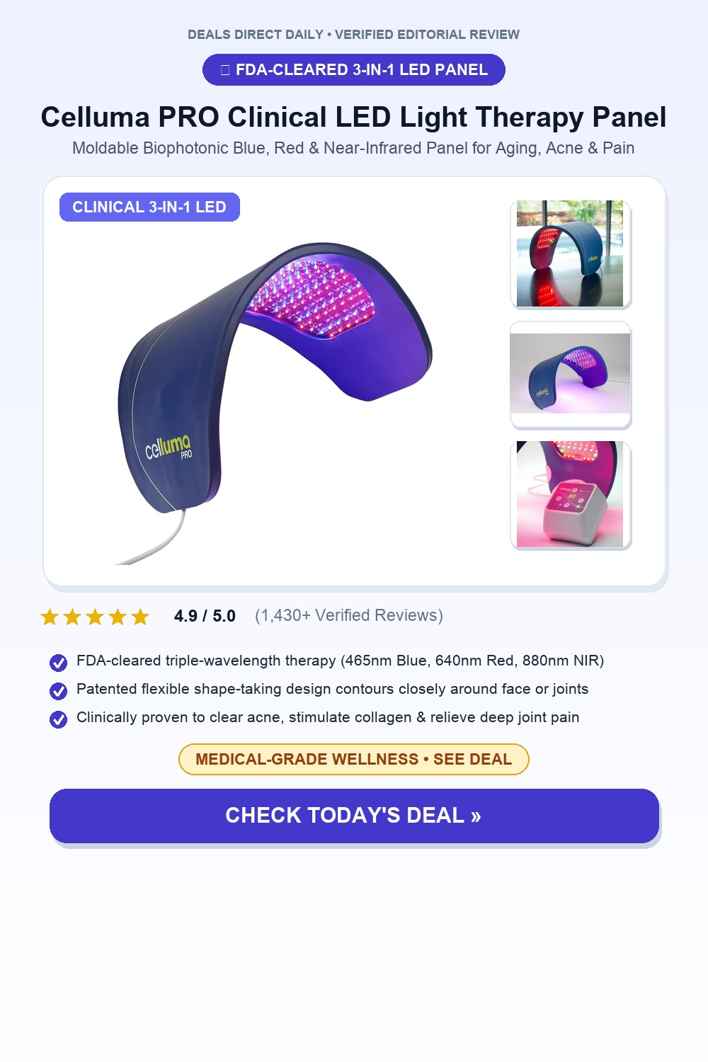 Celluma PRO Clinical 3-in-1 LED Light Therapy Panel Pinterest Pin Creative