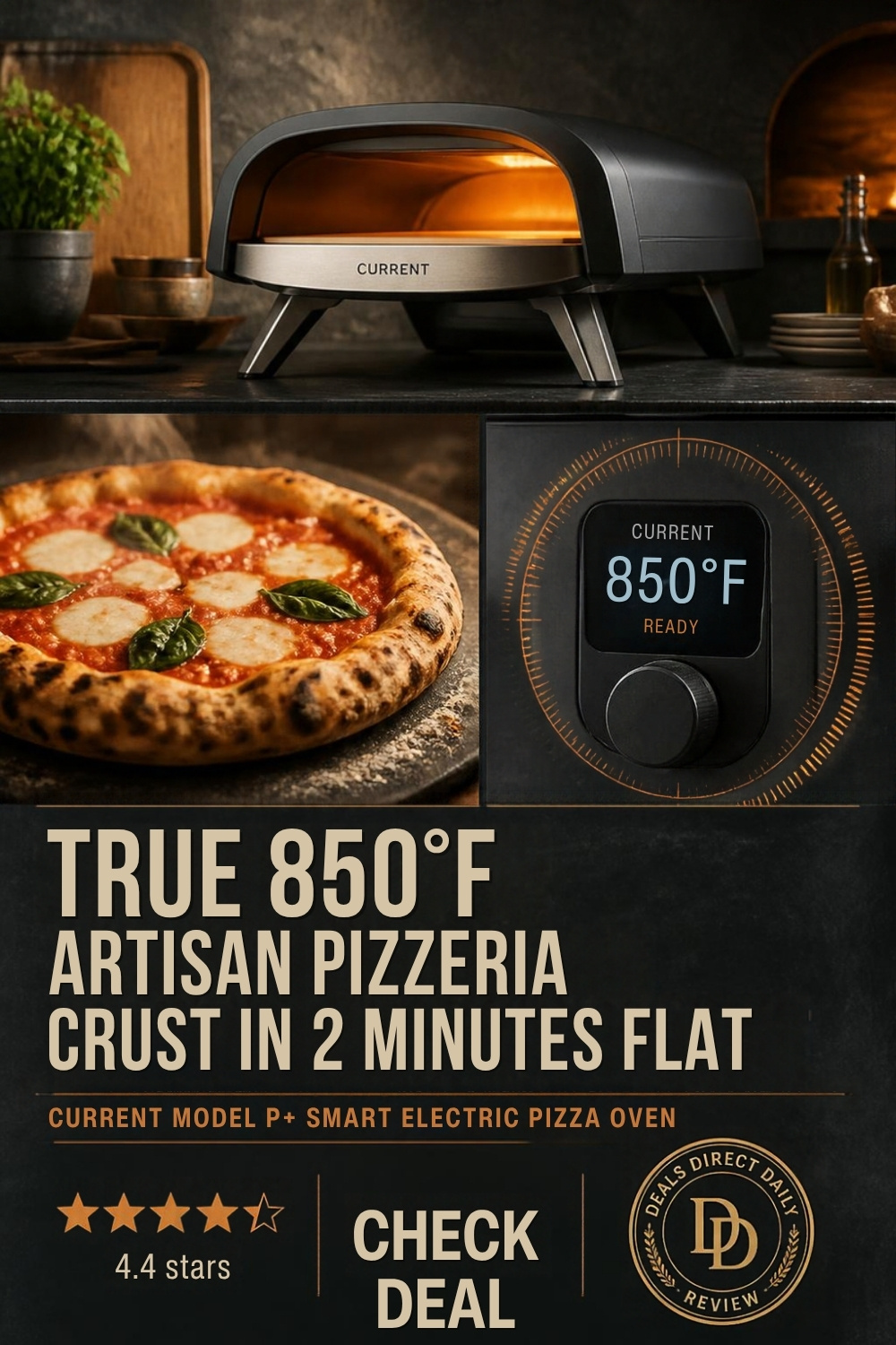 Current Smart Electric Countertop Artisan Pizza Oven (850°F) Pinterest Pin Creative