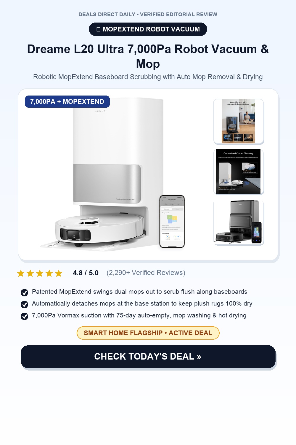 Dreame L20 Ultra Robot Vacuum with MopExtend Pinterest Pin Creative