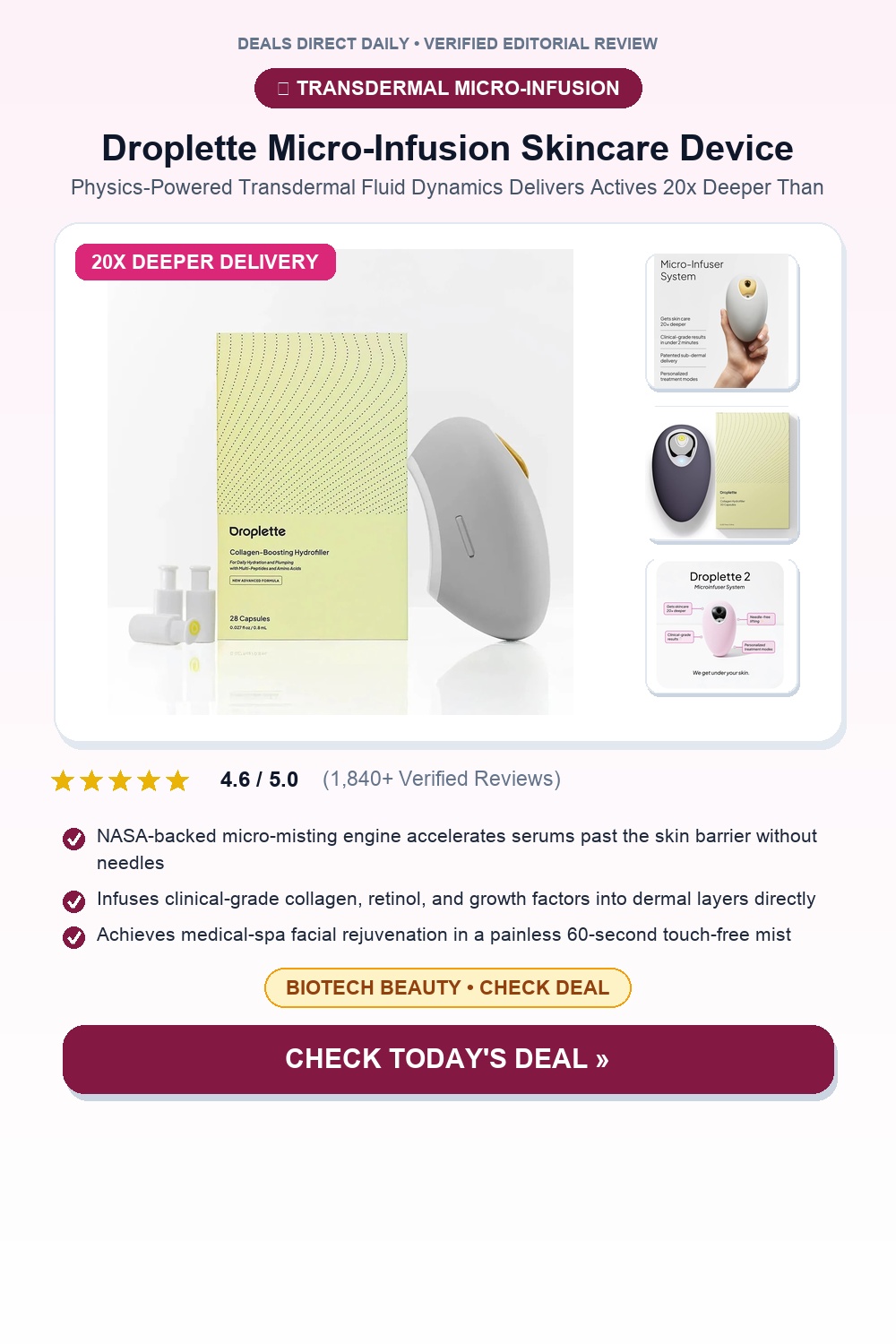 Droplette Micro-Infusion Skincare Transdermal Device Pinterest Pin Creative