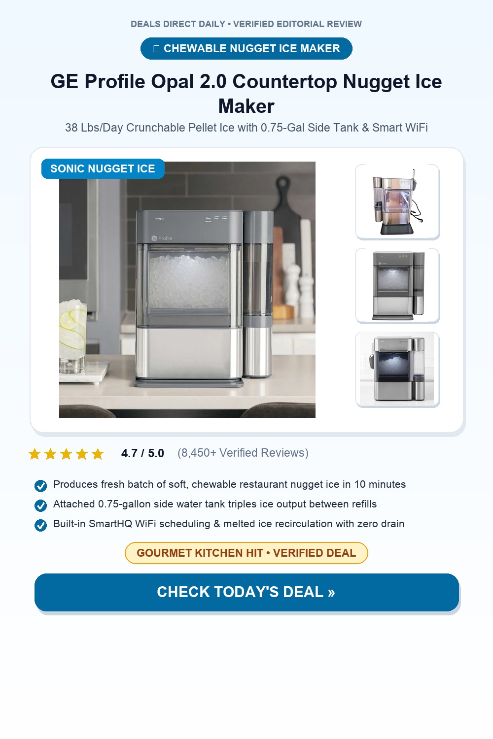 GE Profile Opal 2.0 Nugget Ice Maker with Side Tank Pinterest Pin Creative