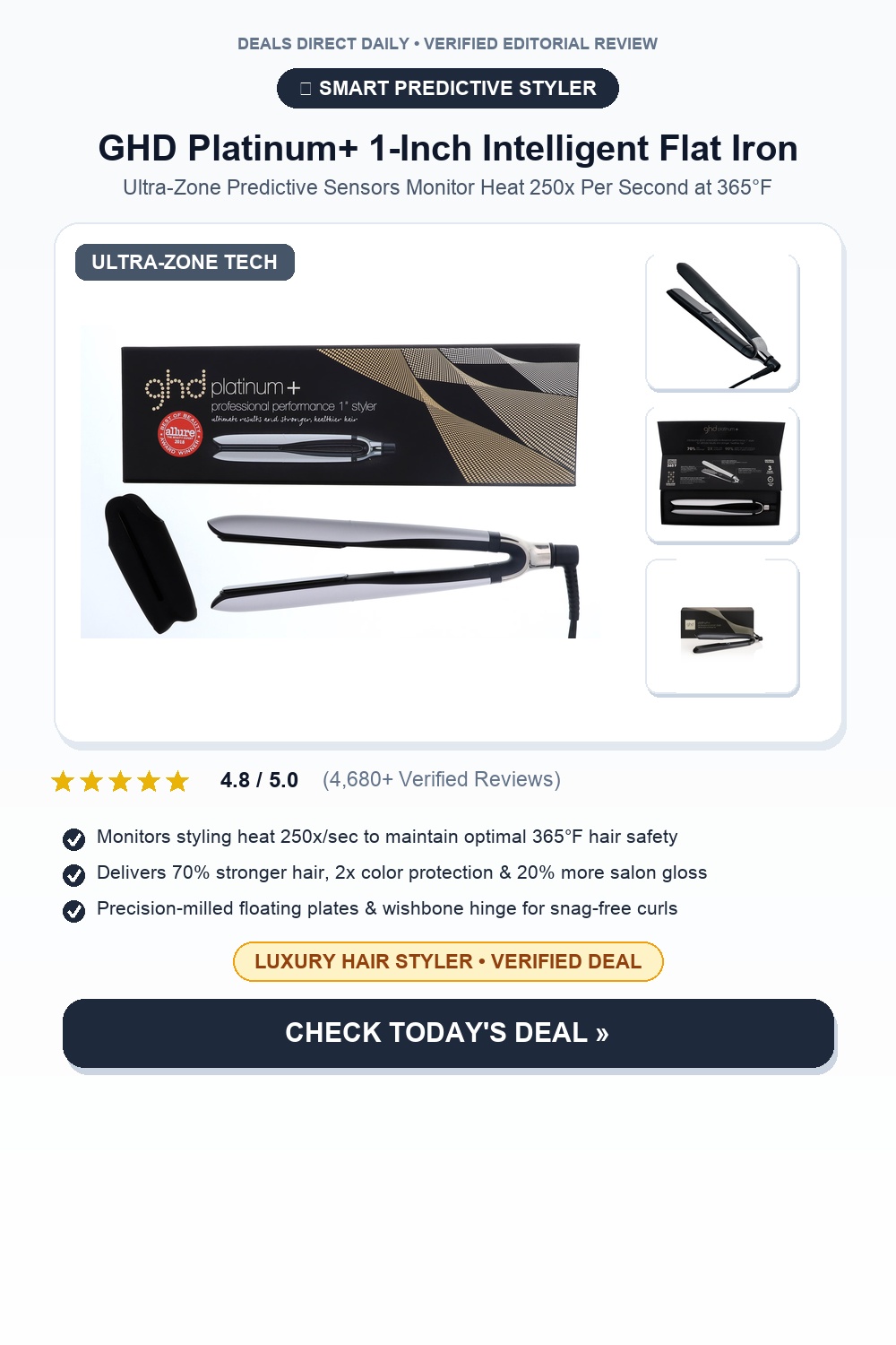 GHD Platinum+ 1 Inch Styler Intelligent Flat Iron Pinterest Pin Creative