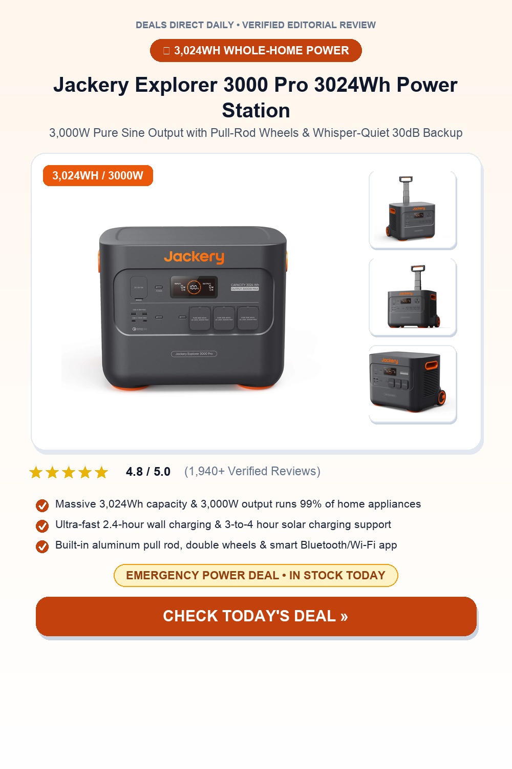 Jackery Explorer 3000 Pro 3024Wh Power Station Pinterest Pin Creative