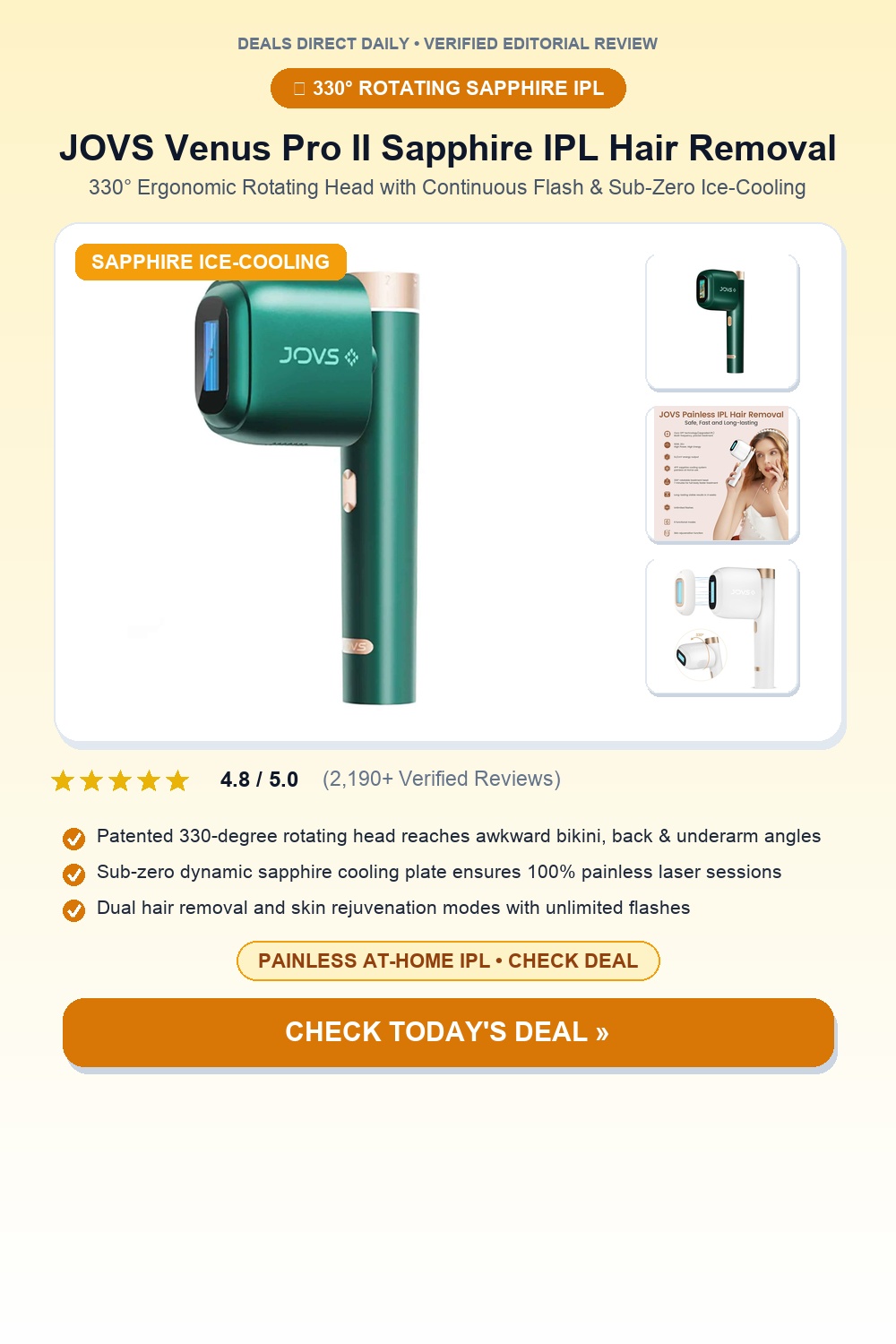 JOVS Venus Pro II IPL Hair Removal & Rejuvenation Pinterest Pin Creative