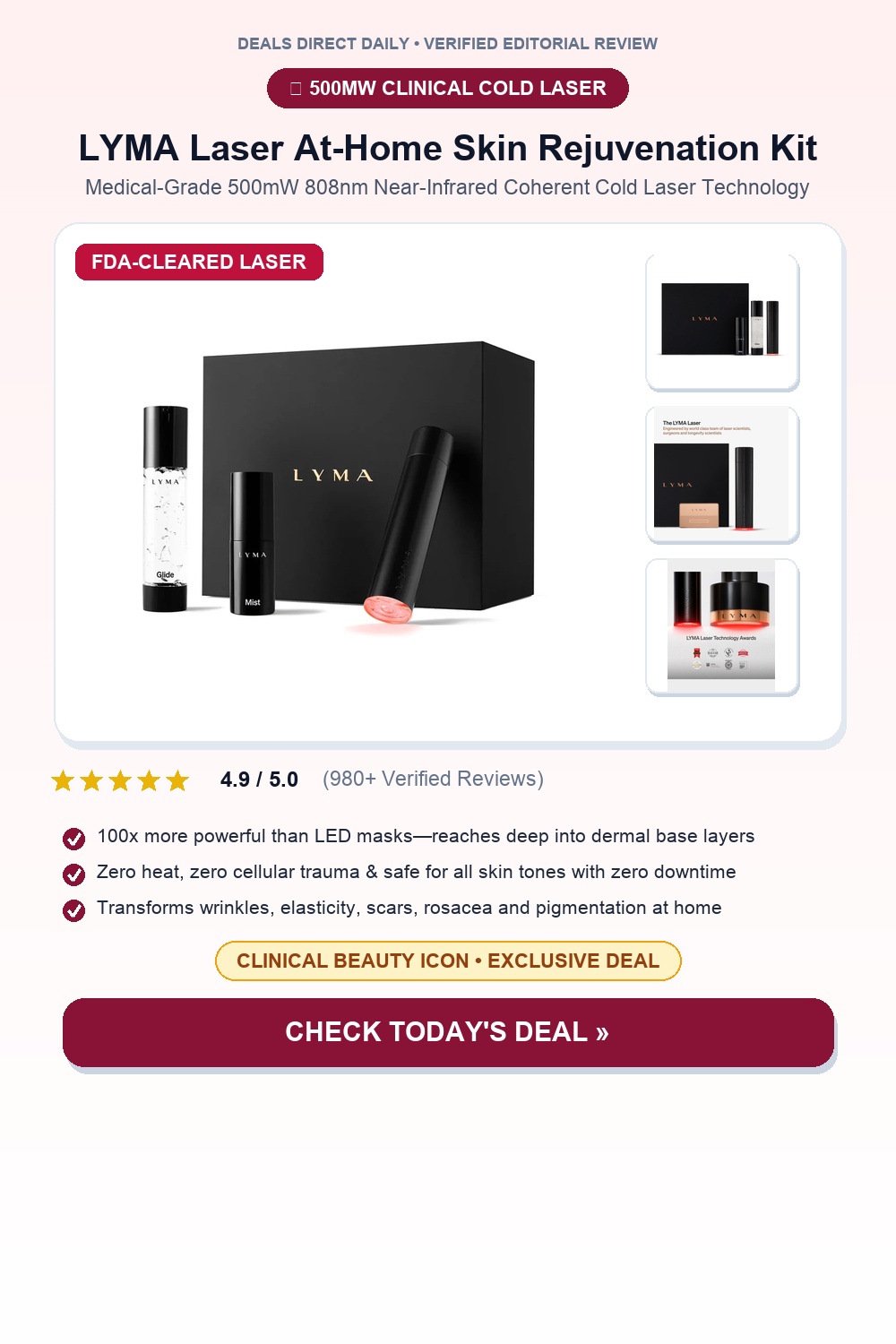 LYMA Laser at-Home Cold Laser Skin Rejuvenation Kit Pinterest Pin Creative