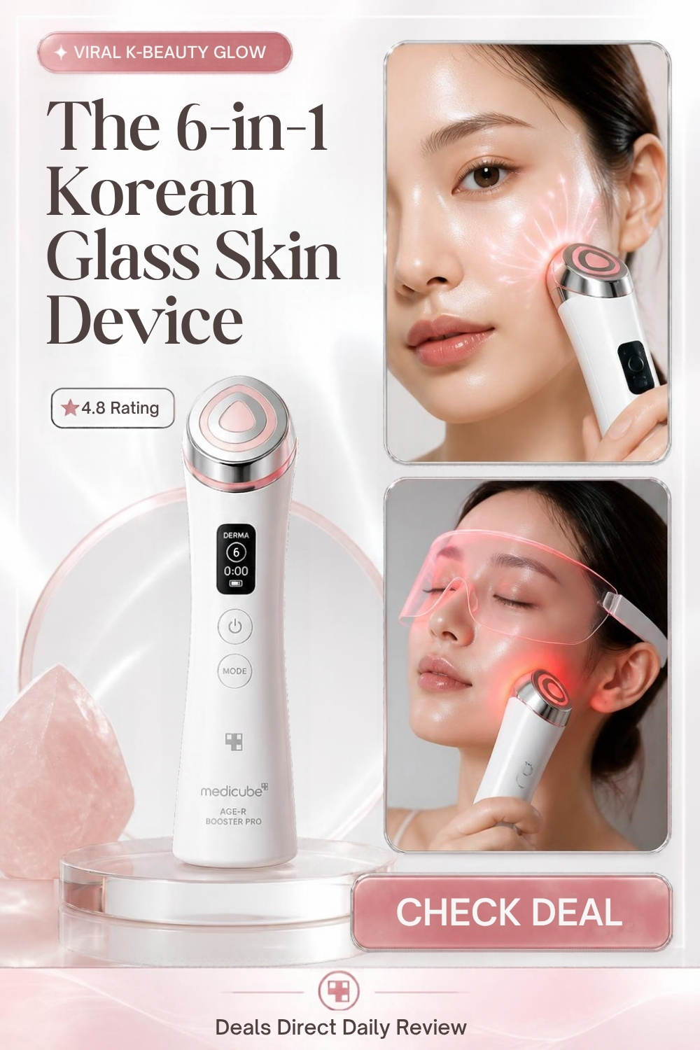 Medicube Age-R Booster Pro 6-in-1 Facial Device Pinterest Pin Creative