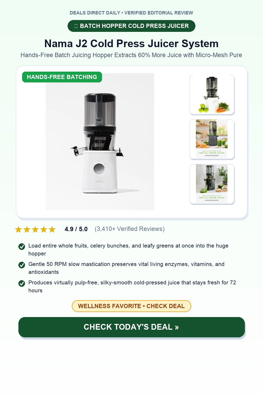 Nama J2 Cold Press Juicer Batch Juicing System Pinterest Pin Creative