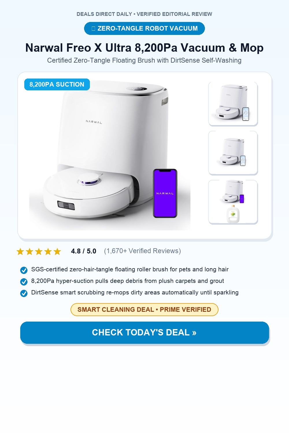 Narwal Freo X Ultra Robot Vacuum & Dirt-Free Mop Pinterest Pin Creative