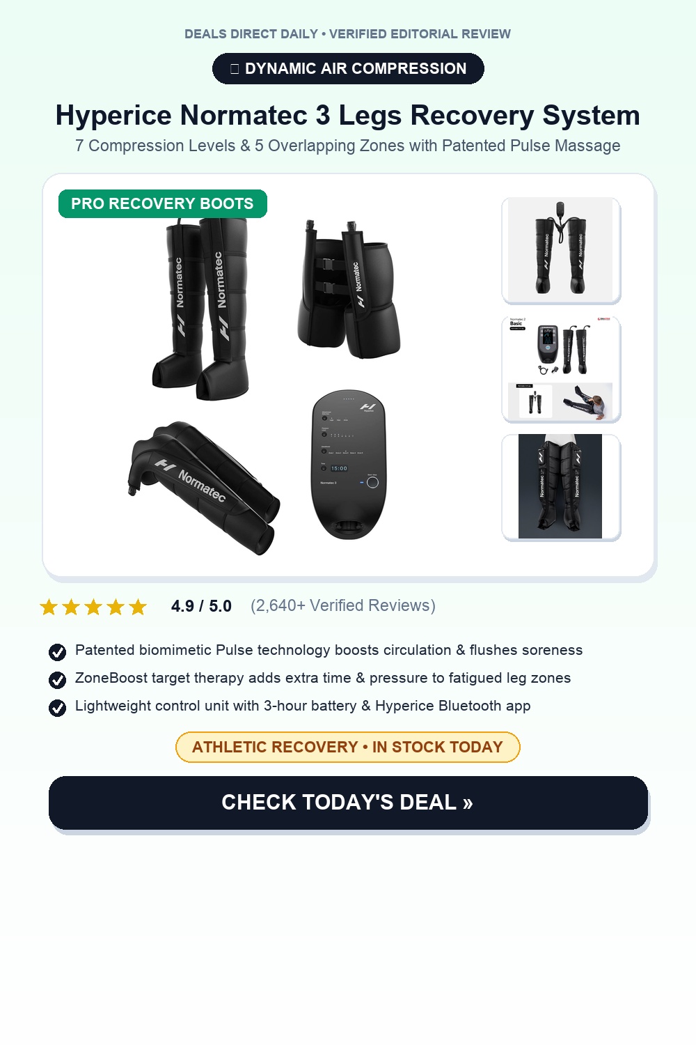 Normatec 3 Legs Dynamic Air Compression Recovery Pinterest Pin Creative