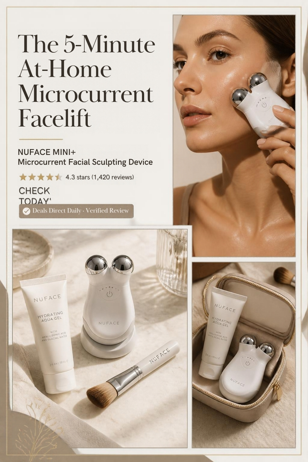 NUFACE MINI+ Microcurrent Facial Sculpting Device Pinterest Pin Creative