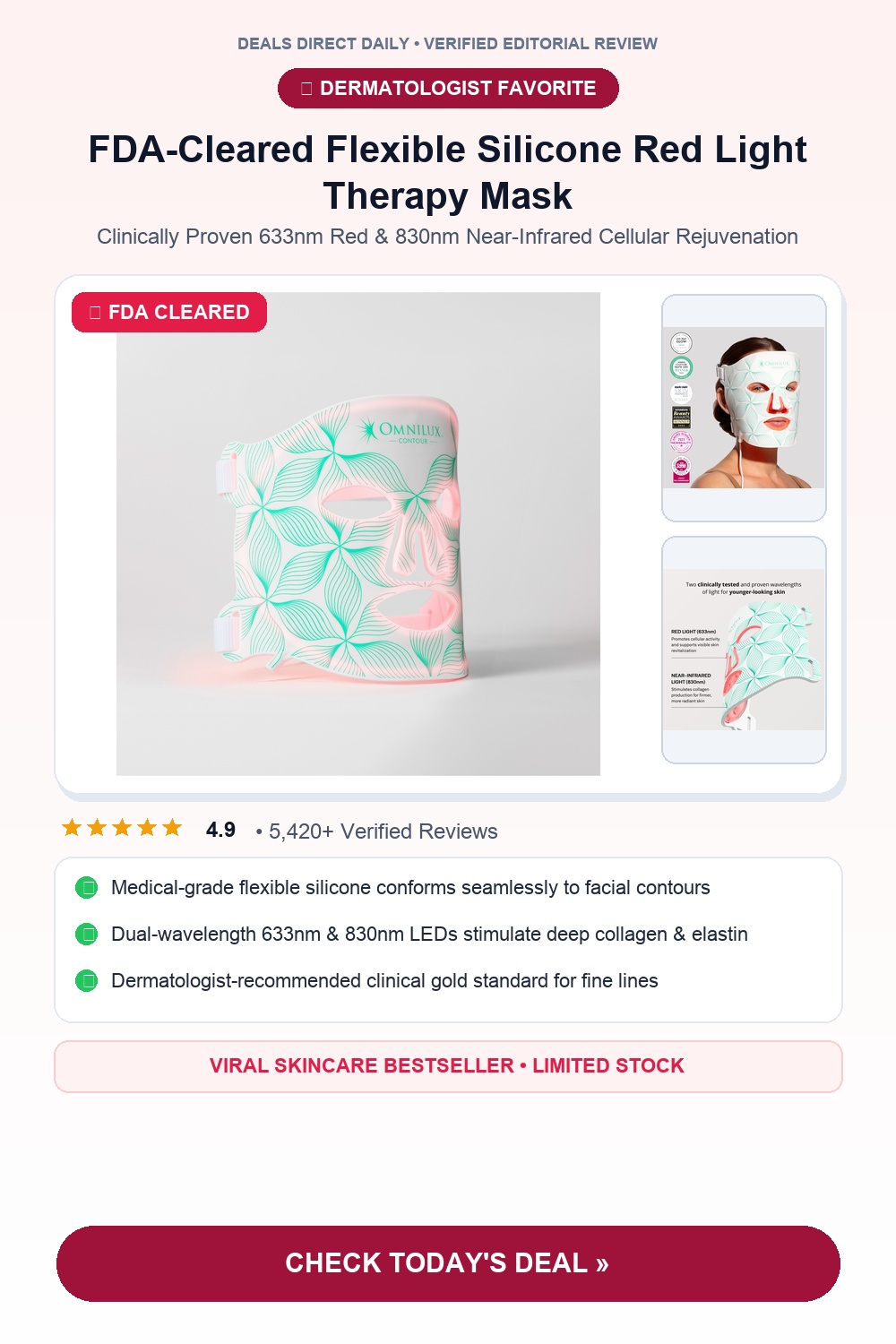 Omnilux Contour Face Flexible Red Light Mask Pinterest Pin Creative