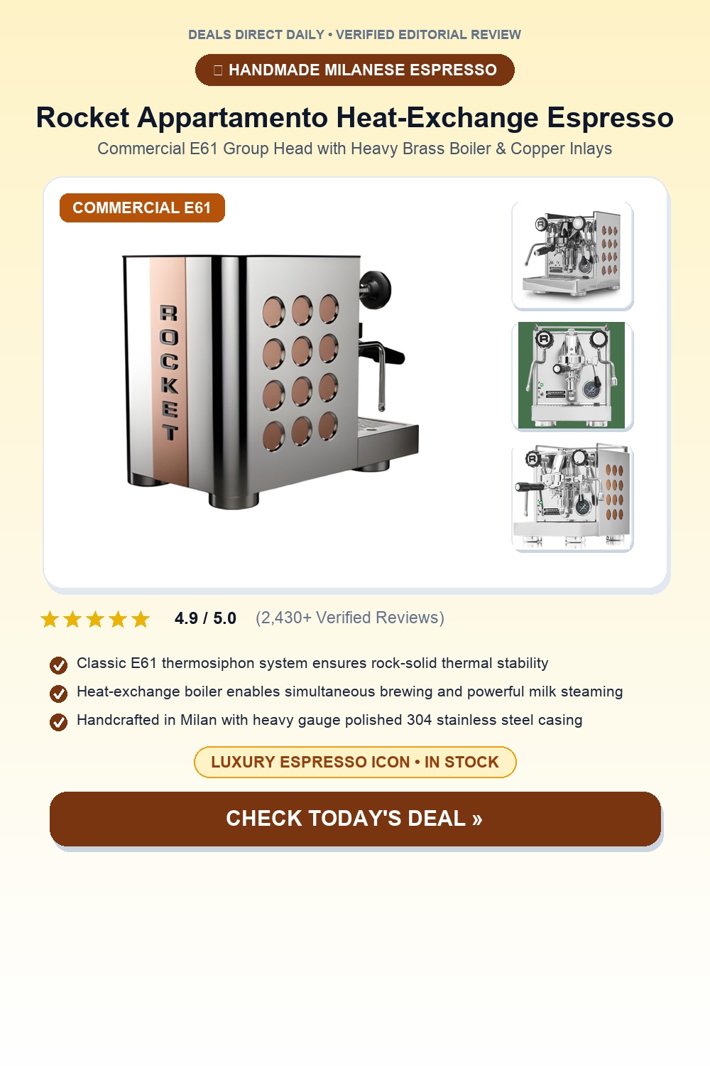 Rocket Appartamento Compact Heat-Exchange Espresso Pinterest Pin Creative
