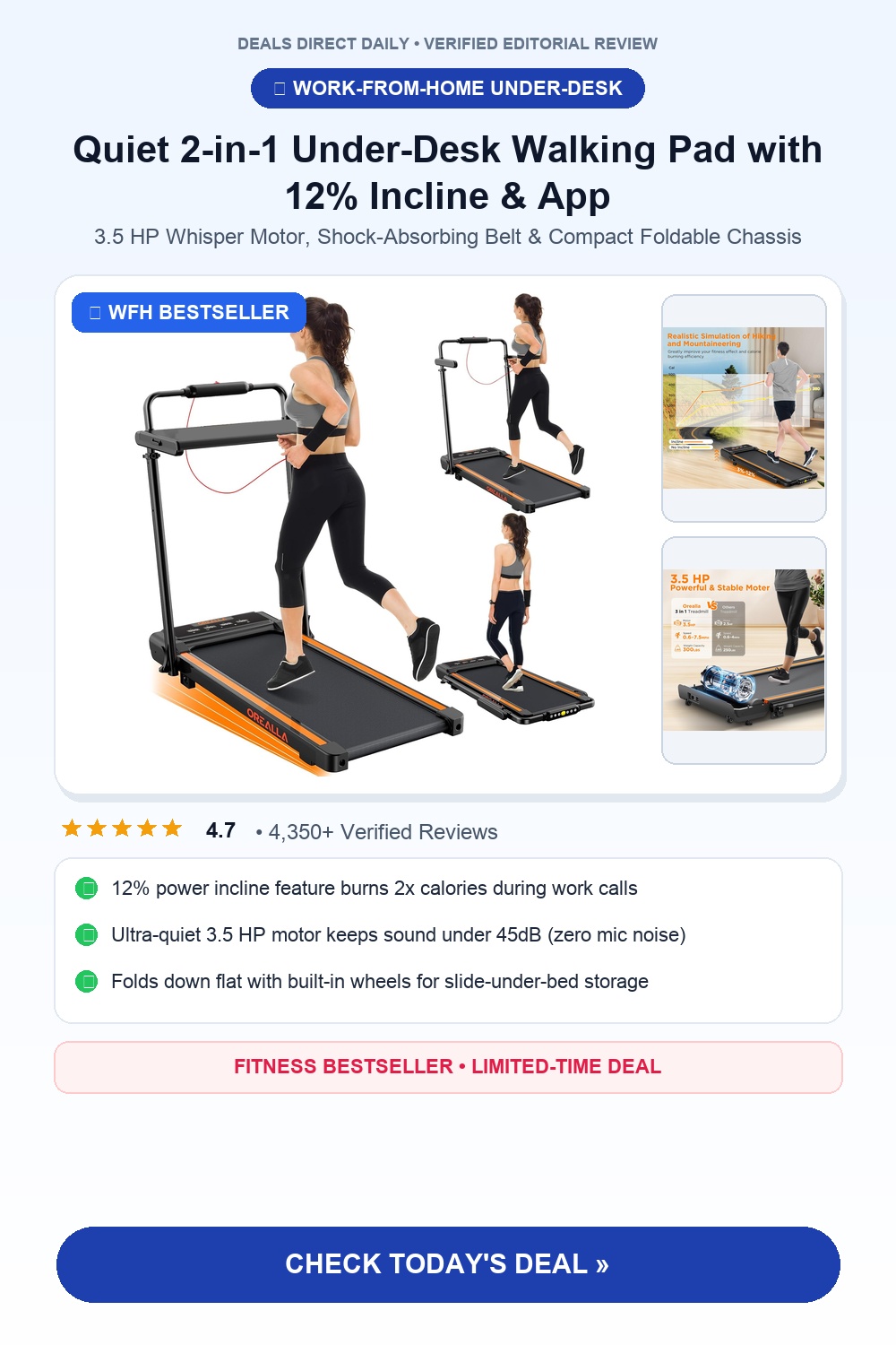 Sperax Folding Under-Desk Walking Pad Treadmill Pinterest Pin Creative