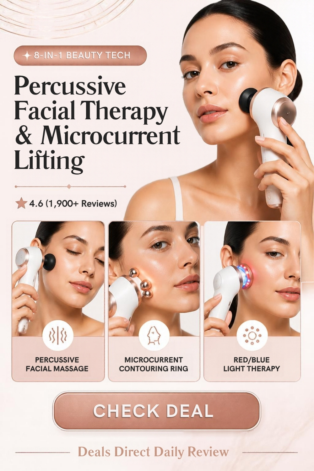 Therabody TheraFace PRO 8-in-1 Facial Health Device Pinterest Pin Creative