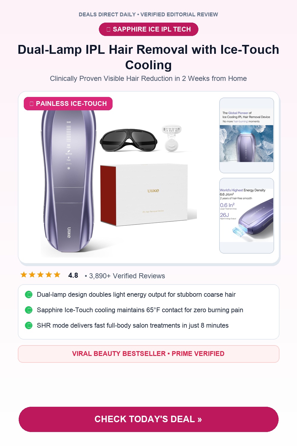 Ulike Air 10 Dual-Lamp IPL Hair Removal Device Pinterest Pin Creative