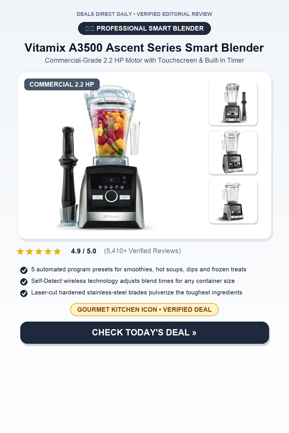 Vitamix A3500 Ascent Series Smart Blender Pinterest Pin Creative