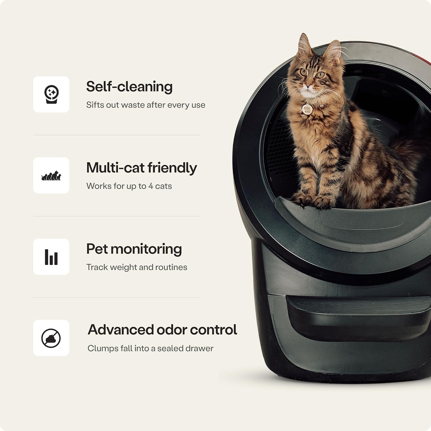 Whisker Litter-Robot 4 Automatic Self-Cleaning Cat Litter Box photo 4