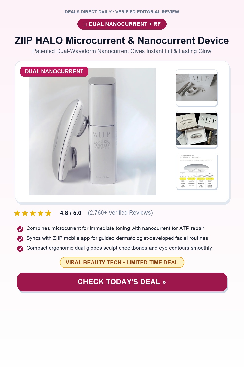 ZIIP HALO Microcurrent & Nanocurrent Dual Device Pinterest Pin Creative