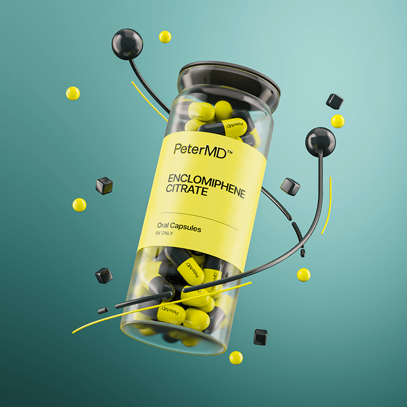 PeterMD Enclomiphene Citrate Oral Capsules Glass Bottle