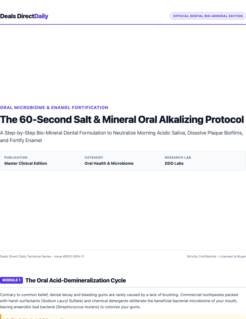 The 60-Second Salt & Mineral Oral Alkalizing Protocol