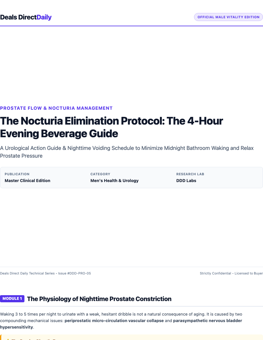 The Nocturia Elimination Protocol: The 4-Hour Evening Beverage Guide