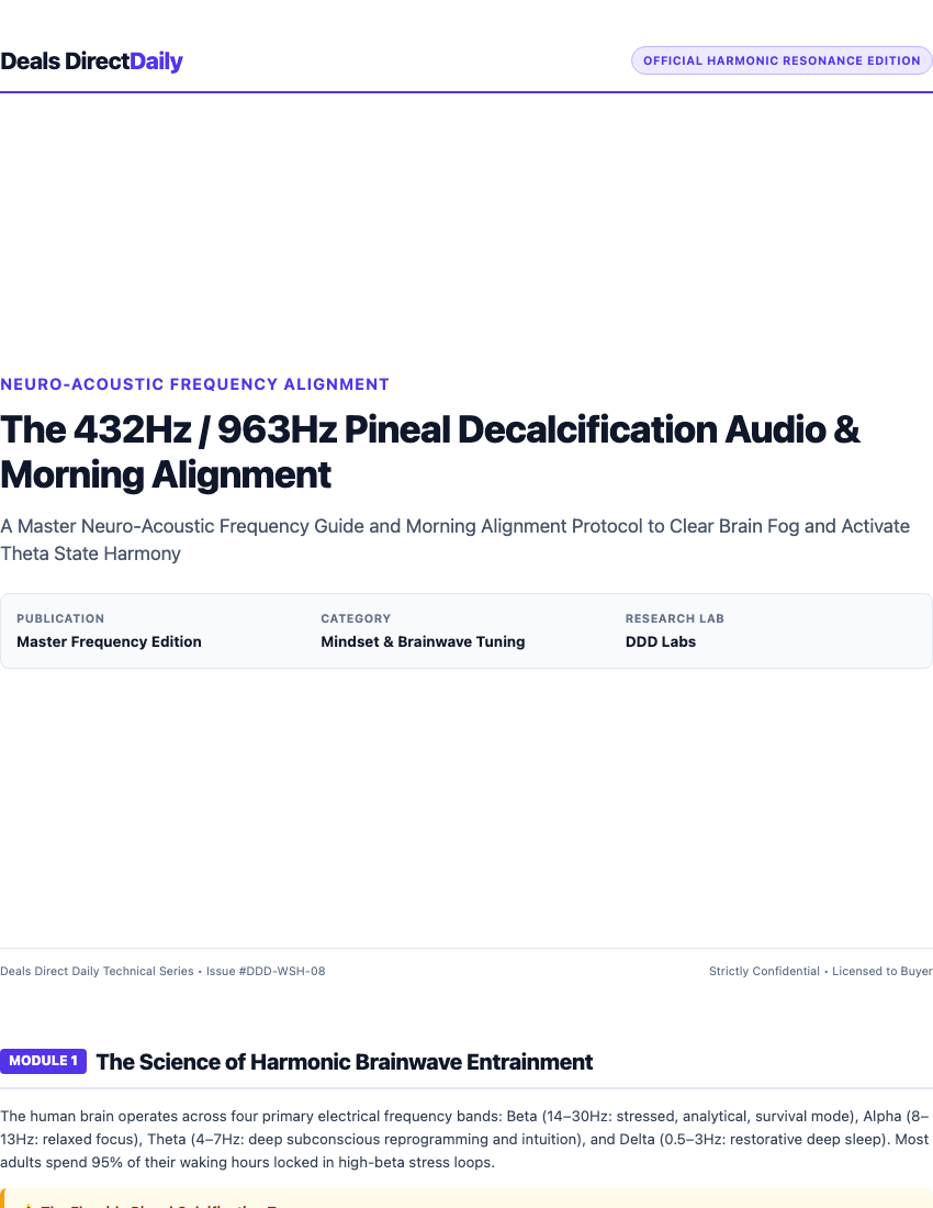 The 432Hz / 963Hz Pineal Decalcification Audio & Morning Alignment