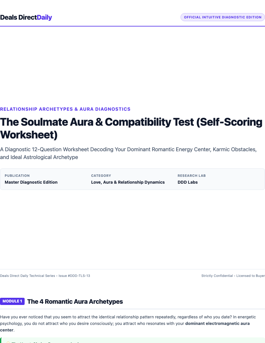 The Soulmate Aura & Compatibility Test (Self-Scoring Worksheet)